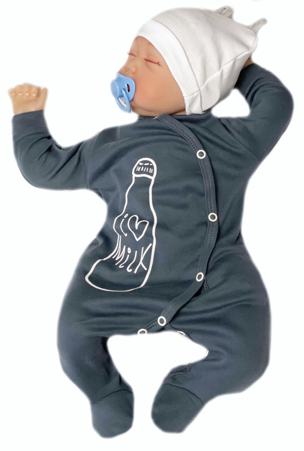 Baby Jungen Overall mit Fuß "Milk Boy"