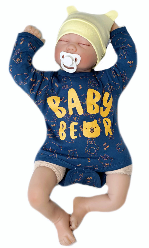 Baby Jungen Langarm Body "Teddybär"