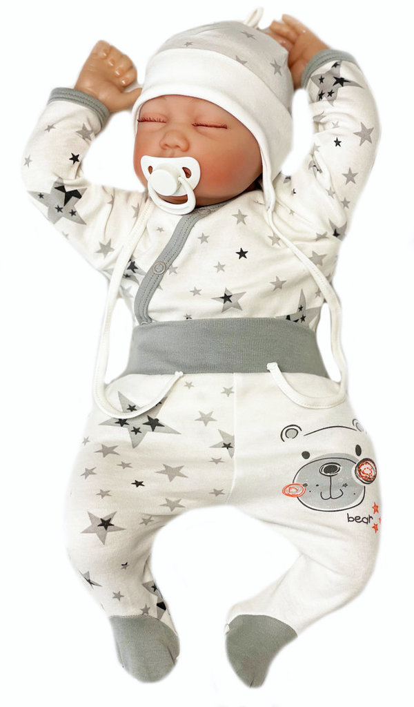 Baby Set: Body und Hose mit Fuß "Stars & Bears"