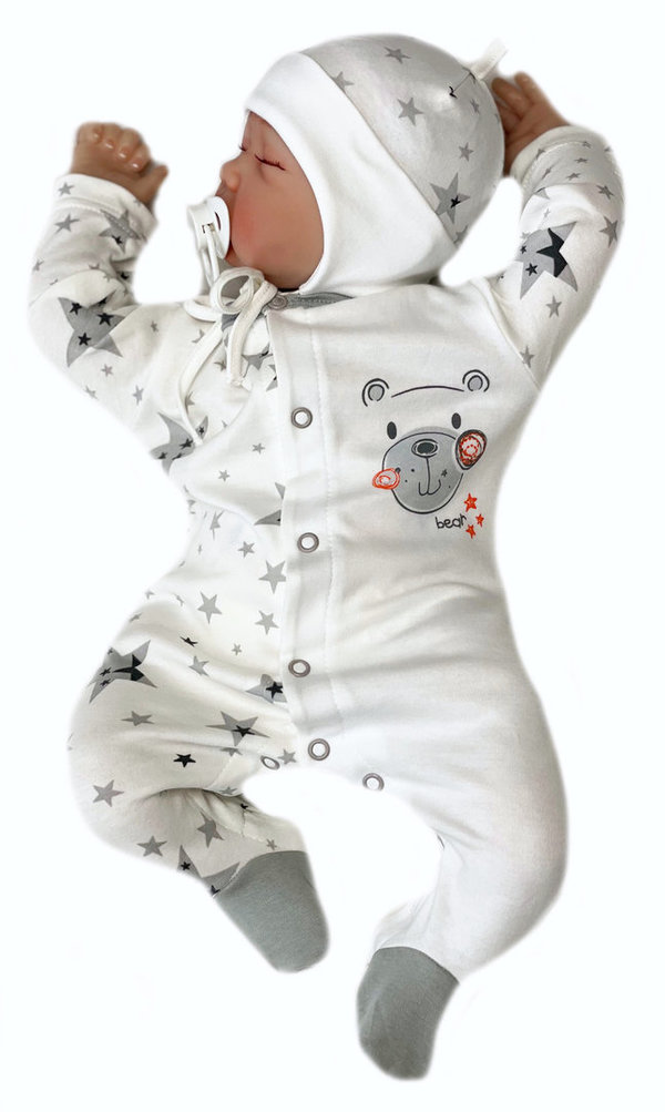 Baby Set: Strampler und Mütze "Stars & Bears"