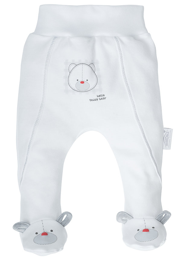 Baby Jungen Mädchen Hose mit Füßchen "Organic White"
