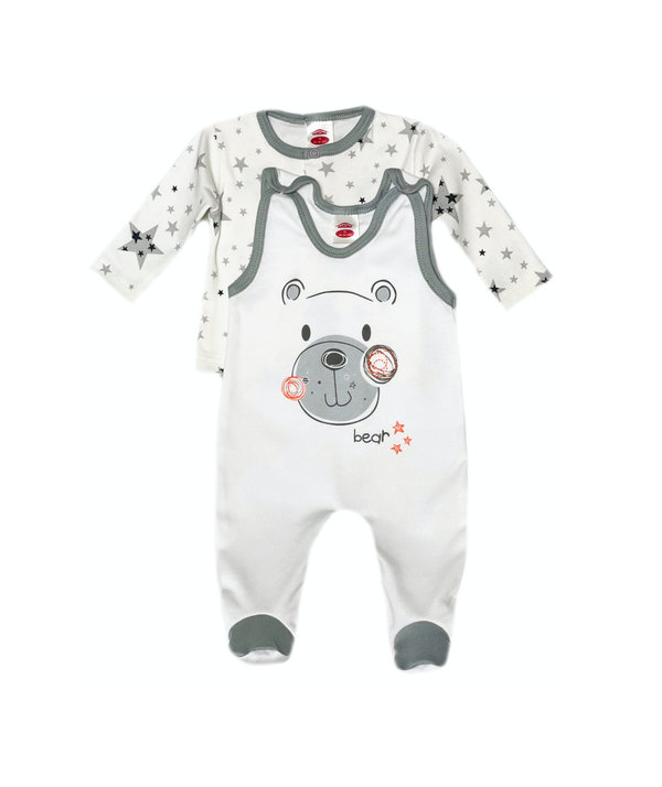 Baby Set: Shirt, Strampler und Mütze " Stars & Bears"