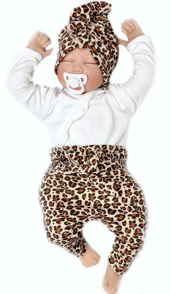 Baby Mädchen Set: Hose, Body und Mütze "Mia"