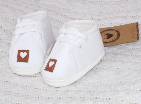 Baby Jungen Mädchen Schuhe "White Heart"