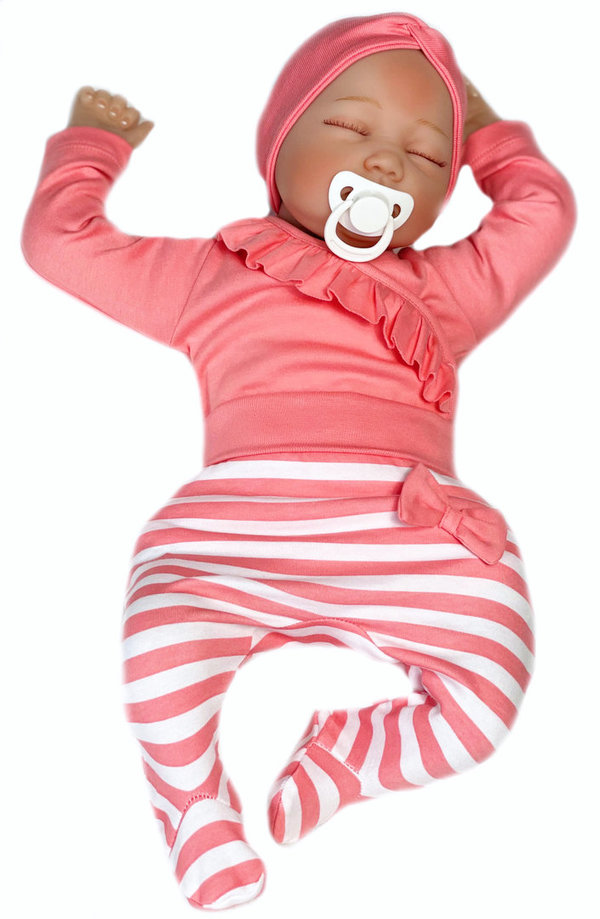 Baby Mädchen Set: Wickelbody, Hose mit Fuß und Stirnband "Alice"