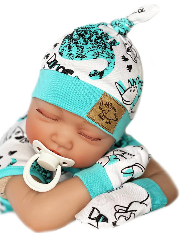 Baby Jungen Mütze mit Knoten "Dino"