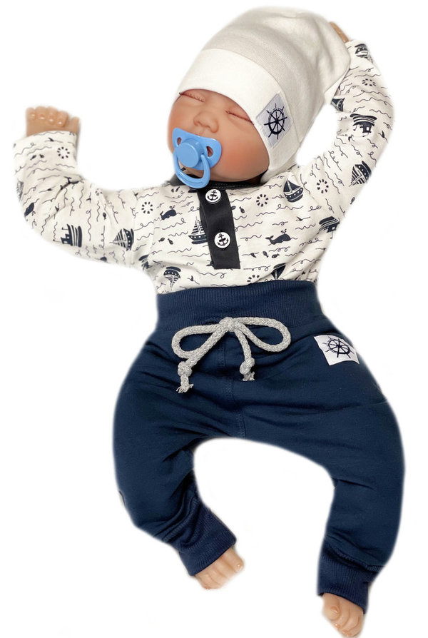 Baby Jungen Set: Polo - Body und Jogginghose "La Mer"