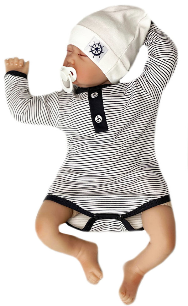 Baby Jungen Set: Body, Hose und Mütze "La Mer"