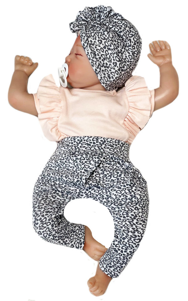 Baby Mädchen Set: Hose, Shirt und Turban Mütze "Pola"