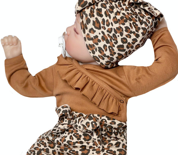 Baby Mädchen Set: Body, Hose und Turban Mütze "Mia"