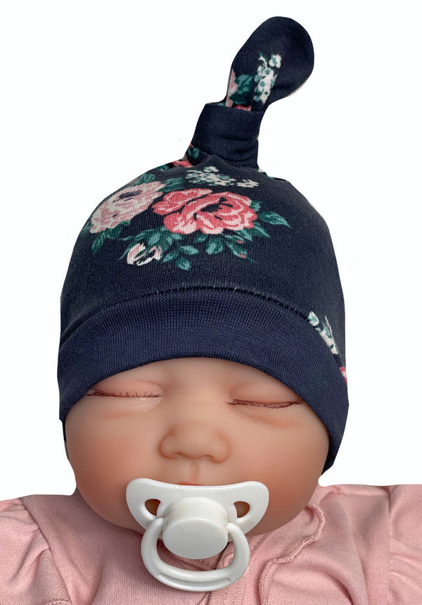 Baby Mädchen Mütze mit Knoten "Rosa Bonica"
