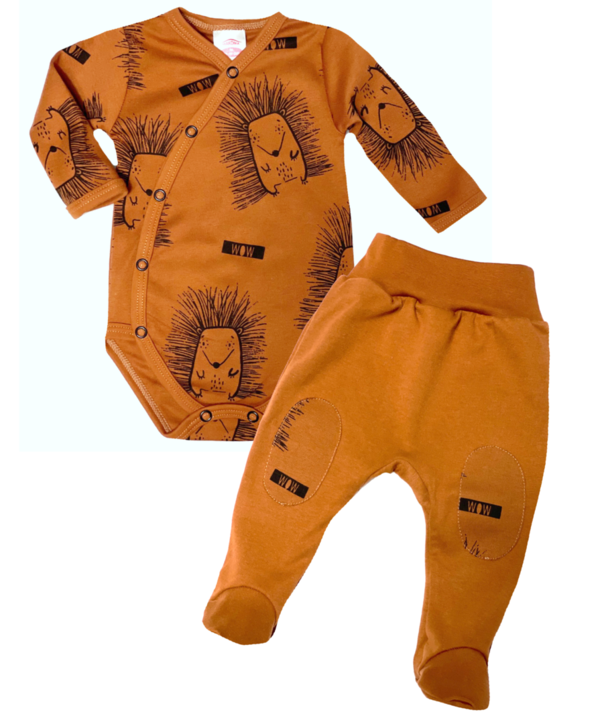 Baby Set aus Hose mit Fuß und Wickelbody "Cinnamon Spike"